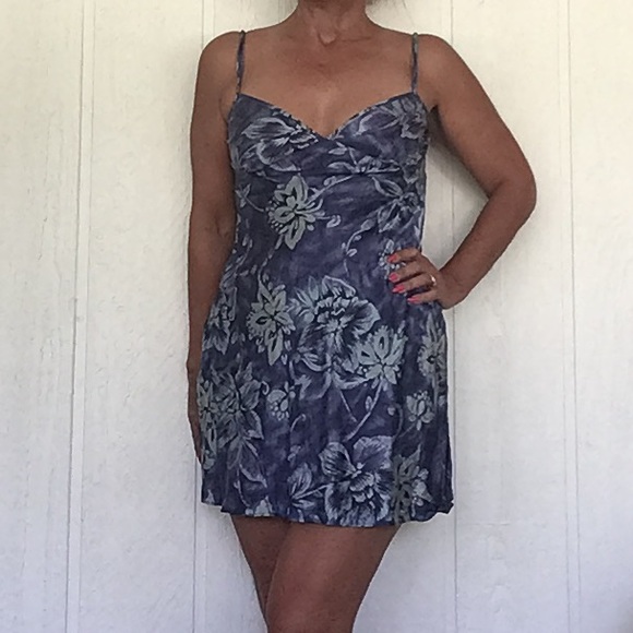 VICTORIAS SECRET VINTAGE Y2K BLUE SILK SLIP MED - Picture 3 of 9